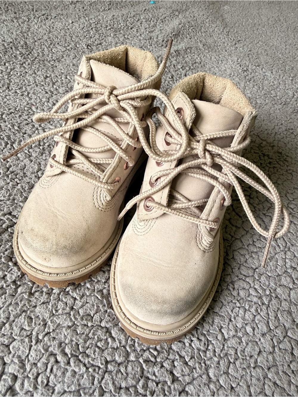 Timberland Kids Cream Lace-Up Ankle Boots